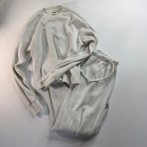 2-Piece Elwood Waffle Knit Lounge Set Women's Extra Small XS Gray Organic Cotton